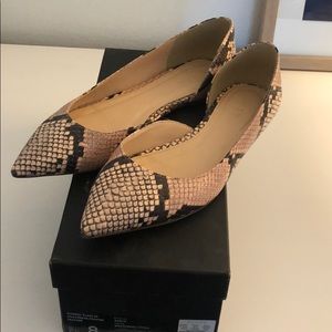 J. Crew Audrey Snakeskin Leather Flats - Sz 8